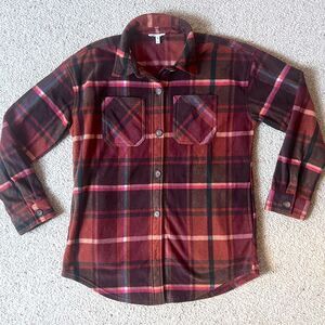 Maurices Pink/Brown Plaid Flannel Shirt Jacket XS